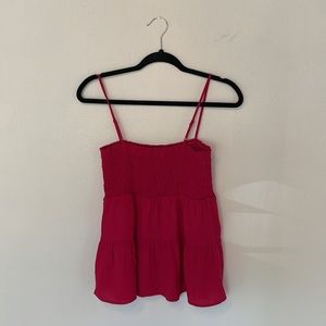 Hot pink Y2K tiered babydoll tank